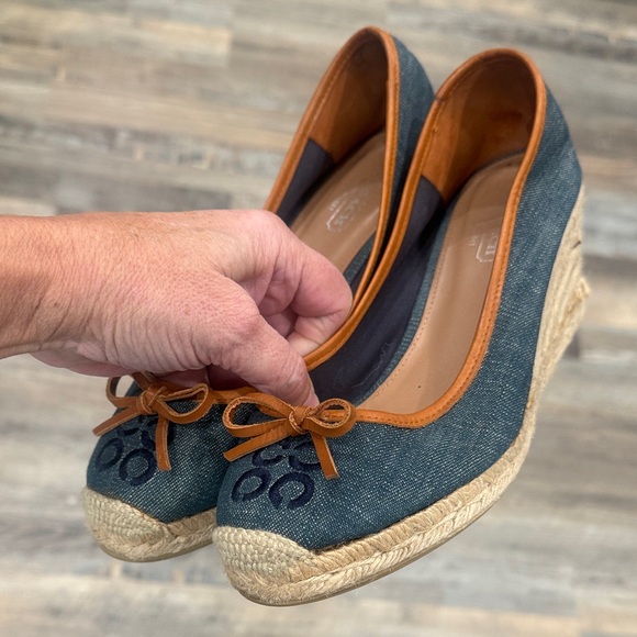 Coach Women's Blue and Brown Wedges - Picture 11 of 11